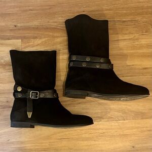 Free People Hayden Suede Harness / Slouch Pull-On Boot